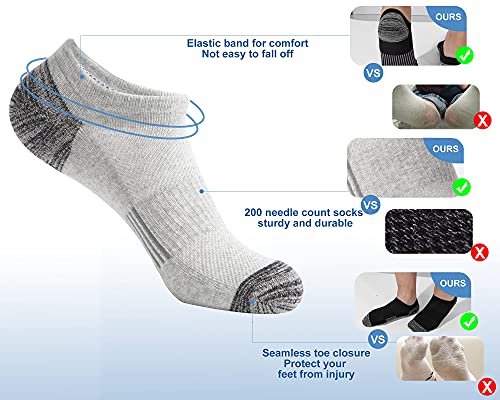 BUDERMMY Calcetines Deporte Hombre Mujer-6 Pares Calcetines Tobillero Corto Algodón Atlético,Acolchados Antiampolla Transpirable para Correr Ciclismo Senderismo Trail Mtb (Colores Mezclados *6, 41-46)