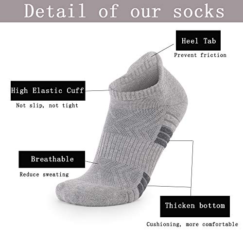 BUDERMMY Calcetines Tobilleros Hombres, 6 Pares Calcetines Deporte Hombre, Algodon Cortos Invisibles Calcetines Mujer antideslizantes acolchados Calcetines Hombres (negro, 39-42)