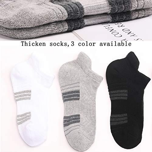 BUDERMMY Calcetines Tobilleros Hombres, 6 Pares Calcetines Deporte Hombre, Algodon Cortos Invisibles Calcetines Mujer antideslizantes acolchados Calcetines Hombres (negro, 39-42)