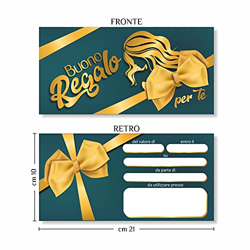 Buoni - Tarjeta de regalo para peluquería (25 o 50 unidades) - Buenos regalos - Tarjeta de regalo para peluquería - Cartón plastificado - Ideal para ofertas o descuento a los clientes (25)