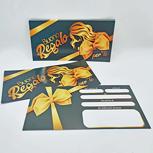 Buoni - Tarjeta de regalo para peluquería (25 o 50 unidades) - Buenos regalos - Tarjeta de regalo para peluquería - Cartón plastificado - Ideal para ofertas o descuento a los clientes (25)