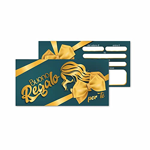 Buoni - Tarjeta de regalo para peluquería (25 o 50 unidades) - Buenos regalos - Tarjeta de regalo para peluquería - Cartón plastificado - Ideal para ofertas o descuento a los clientes (25)