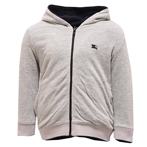BURBERRY 6726T Felpa Bimbo Reversible Cotone Full Zip Grigio/BLU Sweatshirt Kid [6 Months]