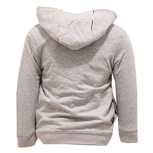 BURBERRY 6726T Felpa Bimbo Reversible Cotone Full Zip Grigio/BLU Sweatshirt Kid [6 Months]