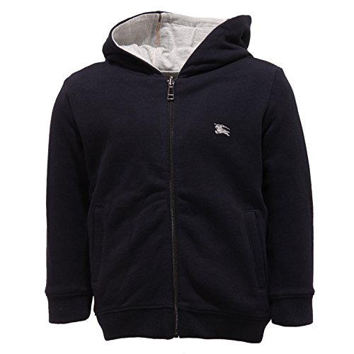 BURBERRY 6726T Felpa Bimbo Reversible Cotone Full Zip Grigio/BLU Sweatshirt Kid [6 Months]
