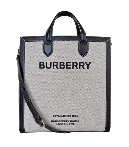 BURBERRY Bolso shopping tote de mano y bandolera KANE de piel y tela con 8037936