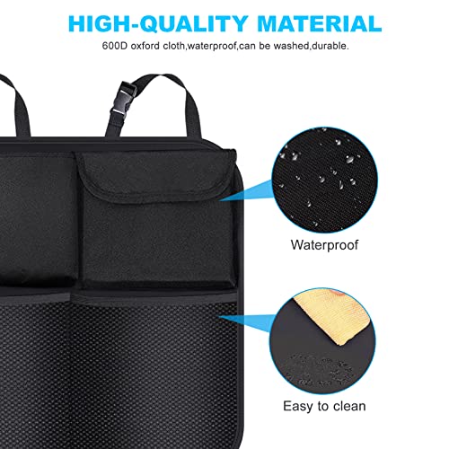 BURNNOVE Organizador de Maletero de Coche Bolsa de Almacenamiento de Maletero de Coche Impermeable Plegable de Gran Capacidad con 3 Correas Ajustables y 8 Bolsillos