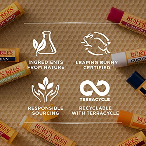 Burt's Bees Bálsamo Labial Hidratante De Origen 100 % Natural Sin Perfume Y Con Cera De Abejas, color Clear
