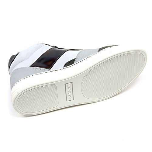 C2850 Sneaker Alta uomo LANVIN GLOL Scarpa Azzurro/Grigio Mid Top Shoe Man [7]
