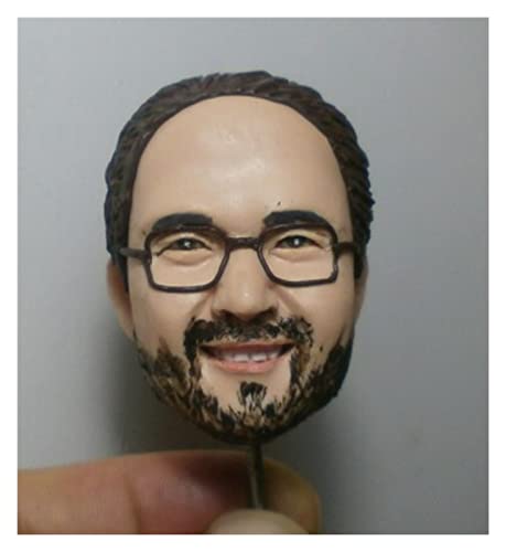 Cabeza de Hombre Personalizado Figuras con Gafas 4-5 cm Altura Puppets Polimérica Arcilla Hecho A Mano Amigos Niños Regalo (Color : Head Keychain, Size : Gratis)