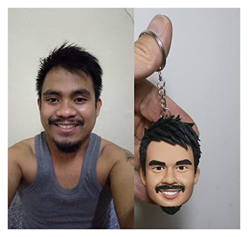 Cabeza de Hombre Personalizado Figuras con Gafas 4-5 cm Altura Puppets Polimérica Arcilla Hecho A Mano Amigos Niños Regalo (Color : Head Keychain, Size : Gratis)