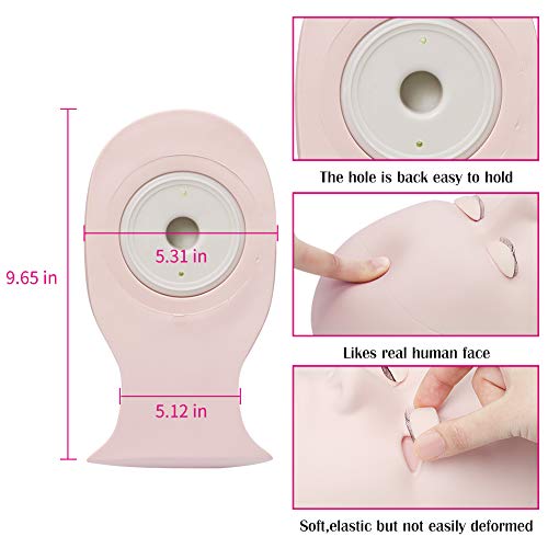 Cabeza de Maniquí para Extensiones de Pestañas Maquillaje de Entrenamiento Silicona Mannequin Head Con 4 Pares de Párpados Reemplazados-Blanco