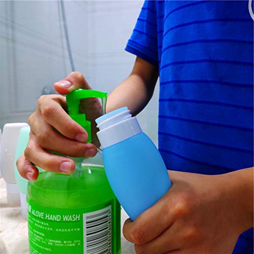 Cabilock 6 piezas botellas de viaje Set Squeezable Recargable Botellas de silicona contenedores para líquidos Aseos Champú