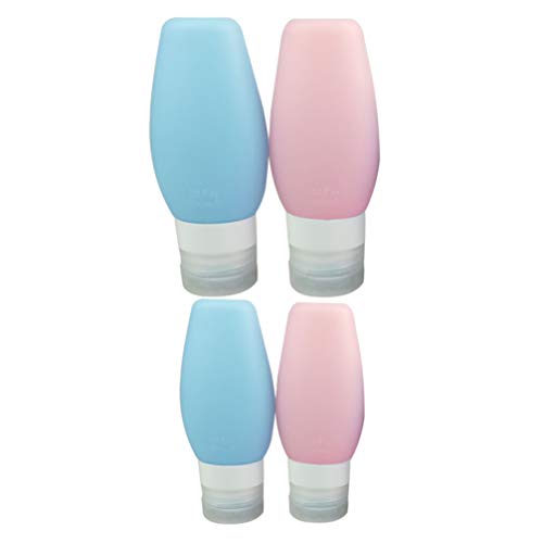 Cabilock 6 piezas botellas de viaje Set Squeezable Recargable Botellas de silicona contenedores para líquidos Aseos Champú