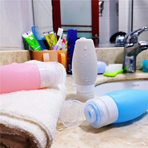 Cabilock 6 piezas botellas de viaje Set Squeezable Recargable Botellas de silicona contenedores para líquidos Aseos Champú