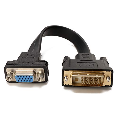 CableDeconn Activo DVI-D Dual Link 24 + 1 Macho a VGA Macho de vídeo con Soporte de Cable Adaptador convertidor