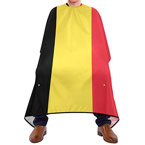 Cabo de peluquero de peluquería con bandera belga de Bélgica oficial impreso para cortar el pelo, babero para el salón de casa y barbería