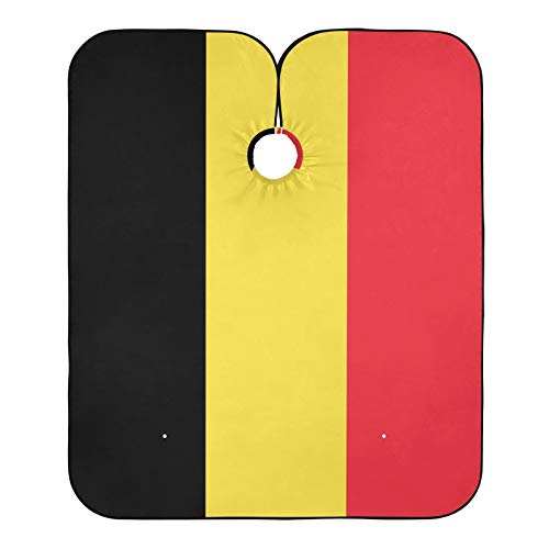 Cabo de peluquero de peluquería con bandera belga de Bélgica oficial impreso para cortar el pelo, babero para el salón de casa y barbería