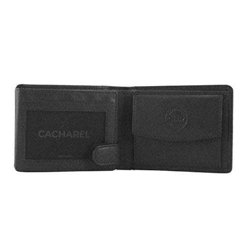Cacharel Cartera con Monedero para Hombre en Piel (Negro)