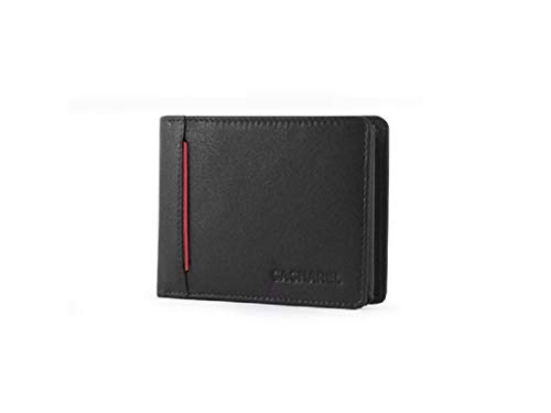 Cacharel Cartera con Monedero para Hombre en Piel (Negro)