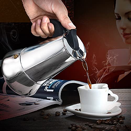 Cafetera Italiana 12 Tazas inducción. Cafetera para vitro en acero inoxidable. Compatible con todo tipo de cocinas. (12 Tazas)