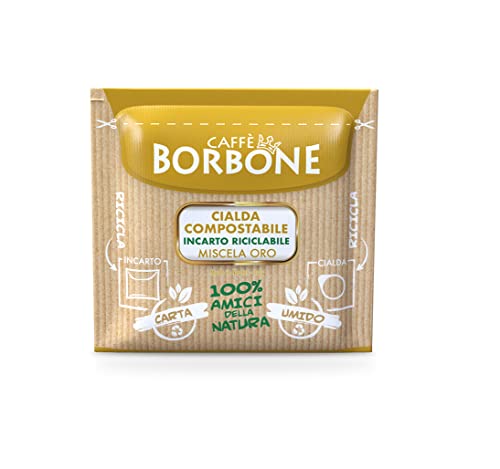 Caffè Borbone Café Monodosis Compostable, Envase Reciclable, Mezcla Oro - 100 bolsitas - Sistema ESE