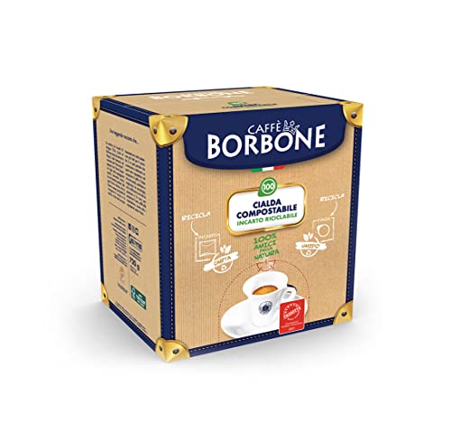 Caffè Borbone Café Monodosis Compostable, Envase Reciclable, Mezcla Oro - 100 bolsitas - Sistema ESE