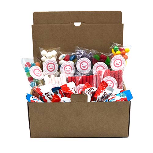 CAJA DE CHUCHES + CARAMELOS + CHOCOLATES KINDER DE MARCAS ORIGINALES (SURTIDO 900 GR)