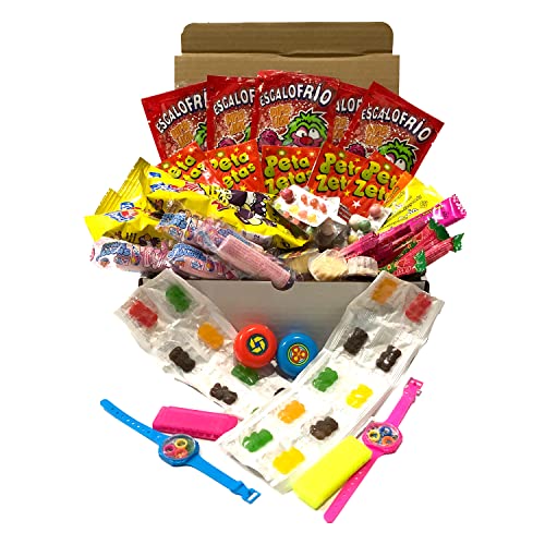 Caja de Dulces Años 80s y 90s. Regalo de Cumpleaños, Navidad, Aniversario, Fiesta para Niños y Mayores.