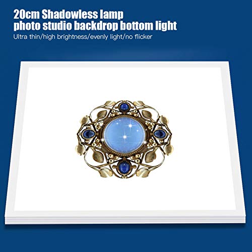 Caja de luz sin sombras para fotografía, panel de lámpara con caja de luz inferior sin sombras LED de acrílico profesional con carga USB, para uso comercial/comida/joyería/cosmética/manualidades