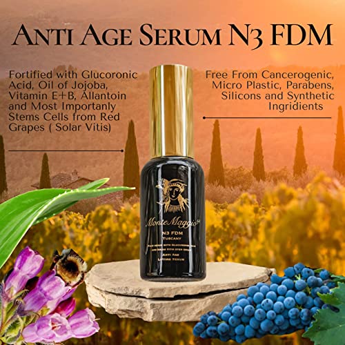 Caja de Regalo Antiedad Crema Facial Hidratante e Iluminadora con Células Madre de Uva Roja (Solar Vitis): Crema Exfoliante Facial + Crema Para el Contorno de Los Ojos + Suero + Crema Antiarrugas-FDM