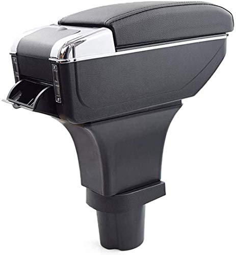 Caja de reposabrazos de Coche, FOR, FOR, Ford Ka + Plus Accesorios reposabrazos reposabrazos de Coche Caja de Almacenamiento de Cuero ABS USB Central Consola Central Interior de Estilo de Coche