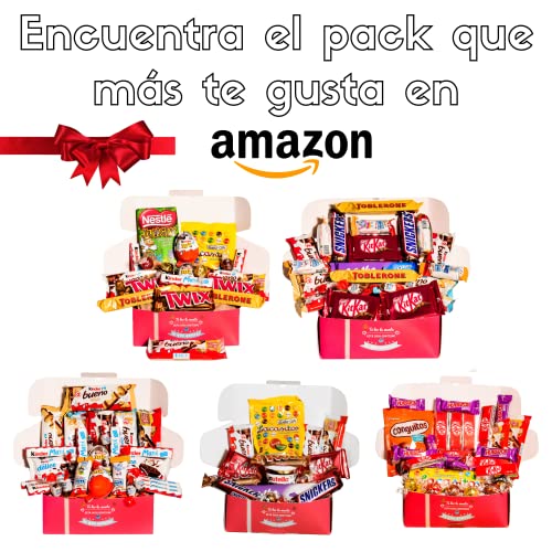 Caja regalo de chocolates I Regalo original para cumpleaños niños pareja: Kinder Bueno Chocolate y Blanco, Happy Hippo, Kinder Maxi, Delice, Choco Bons, Kinder Joy I Caja Kinder Regalo día del padre