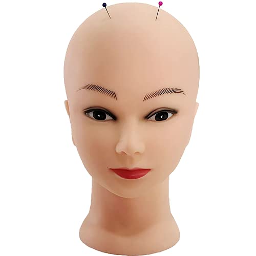 Cakunmik Molde de Cabeza de Modelo Facial, Entrenamiento de inyección Modelo de Cabeza de maniquí de Silicona Modelo para acupuntura Masaje Masaje Ejercicios de Maquillaje, 25 cm