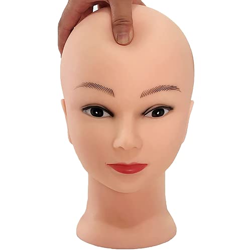 Cakunmik Molde de Cabeza de Modelo Facial, Entrenamiento de inyección Modelo de Cabeza de maniquí de Silicona Modelo para acupuntura Masaje Masaje Ejercicios de Maquillaje, 25 cm