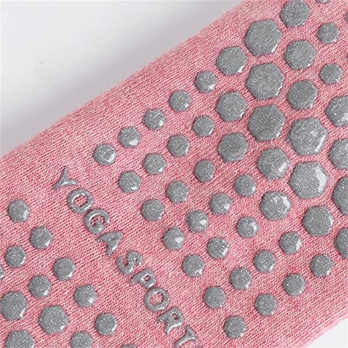Calcetines de Yoga Pilates Calcetines de Yoga de Tubo Largo de Invierno Calcetines Largos Pilates All Inclusive Ladies Terry Plus Velvet and-Slip (Color : Pink, Size : One Size)