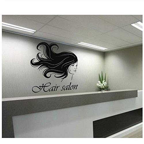 Calcomanías De Vinilo Para Pared De Peluquería Para Chicas Sexy Peluquería Extensión De Cabello Letras De Salón Pegatinas De Pared Para Decoración De Peluquería 88X55 Cm