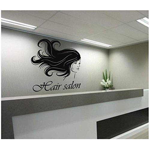 Calcomanías De Vinilo Para Pared De Peluquería Para Chicas Sexy, Peluquería, Peinados Para Extensión De Cabello, Pegatinas De Pared Con Letras Para Peluquería, 88X55 Cm