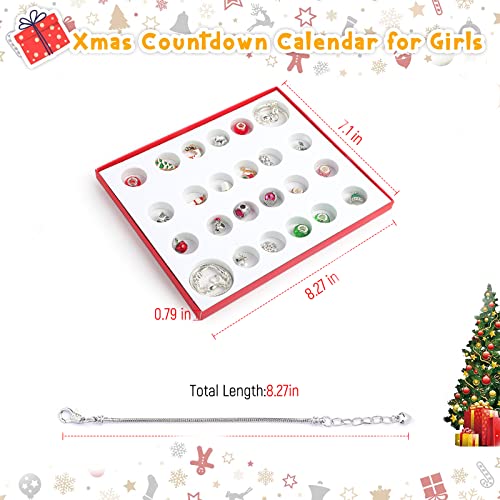 Calendario De Adviento, De Navidad 2021 Cuenta Atrás 24 Días Sorpresas Accesorios Kit, Abalorios Para Hacer Pulseras, DIY Kit Para Hacer Pulseras, Pulsera Mujer, Joyería Regalo Para Niñas