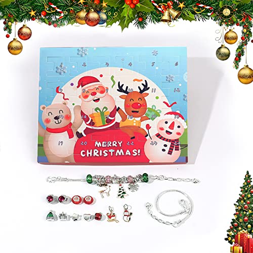 Calendario De Adviento, De Navidad 2021 Cuenta Atrás 24 Días Sorpresas Accesorios Kit, Abalorios Para Hacer Pulseras, DIY Kit Para Hacer Pulseras, Pulsera Mujer, Joyería Regalo Para Niñas