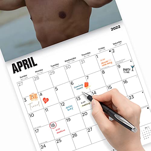 Calendario de pared para hombre barbudo 2022 por Bright Day, 30,5 x 30,5 cm, Hot Sexy Pinup Lumberjack Manly