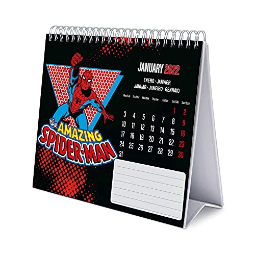 Calendario escritorio Deluxe 2022 Marvel Comics - Calendario 2022 sobremesa - Calendario 2022 Marvel │ Calendario superhéroes - Calendario mesa 2022 - Calendario anual - Producto con licencia oficial