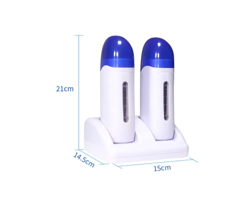 Calentador Cera Tibia depilación de cartucho Roll On 2Rolones Wax Depilación para Bellaza, Regalo para Mujeres (blanco)