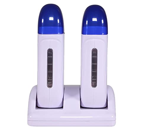 Calentador Cera Tibia depilación de cartucho Roll On 2Rolones Wax Depilación para Bellaza, Regalo para Mujeres (blanco)