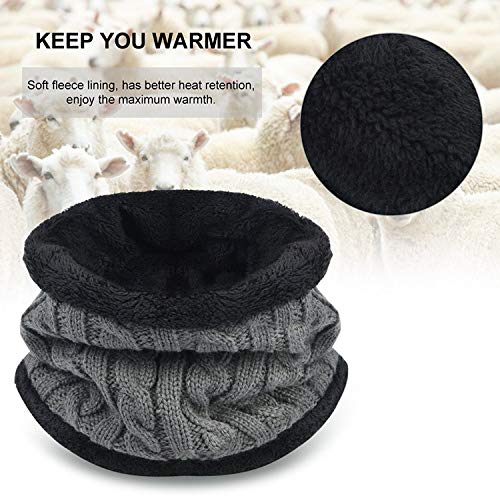 Calentar Sombreros Gorro de Punto Beanie y Calentador de Cuello Bufanda con Forro Polar Suave + Guantes de Pantalla Táctil, Kit de Accesorios de Cálido Invierno 3 en 1 para Hombres y Mujeres