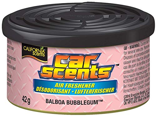 California Car Scents - Ambientador de Coche con Fragancia, Olor y Esencias a Balboa Bubble Gum, Olor Duradero a Chicle (Ambientador en Lata 42 gramos)
