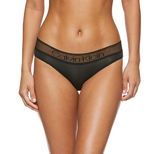 Calvin Klein Bikini Braguitas, Negro (Black 001), (Talla del Fabricante: Small) para Mujer