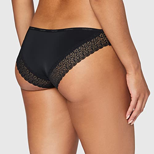 Calvin Klein Braguita Clásica-Flirty Ropa Interior, Negro (Black 001), S para Mujer