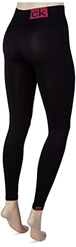 Calvin Klein CK Logo Women's Leggings 1 Pack, Negro/Magenta, S para Mujer
