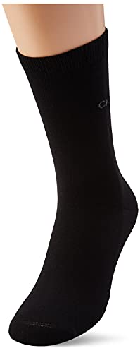 Calvin Klein Flat Knit Women's Crew-Calcetines de Punto para Mujer (2 Unidades) clásicos, Negro, Talla única